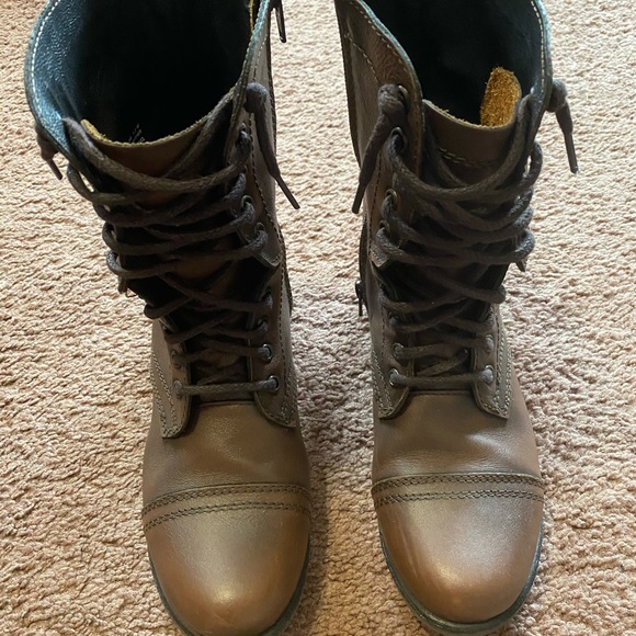 Troopa Brown Leather Combat Boot - Picture 4 of 5